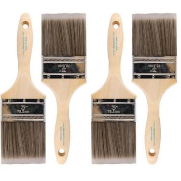 Imagem de Pincéis de Pintura Pro Grade 3" Chatos Sintéticos - Kit com 2