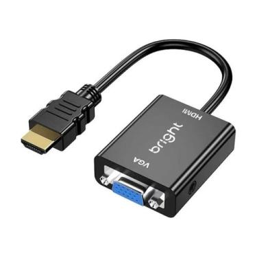 Imagem de Conversor Vga Para Hdmi Brigth Preto Plug and Play Computador Notebook