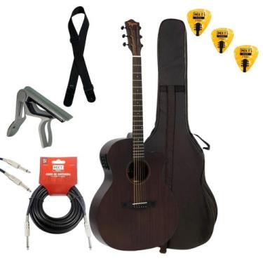 Imagem de Kit Violão Eletroacústico Tagima Dallas Mahogany GRAN RESERVA Com Capa
