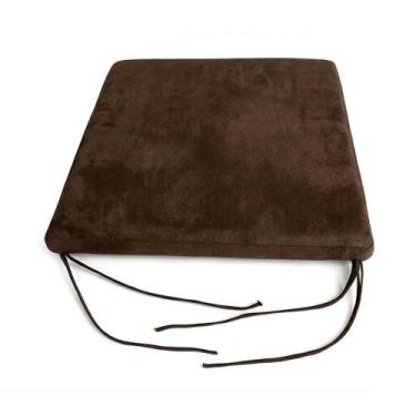 Imagem de Assento para cadeira 40x40 tecido suede marrom - NoBrand