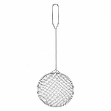 Imagem de Escumadeira Para Fritura 17cm Com Cabo De Metal Cozinha - Aramig