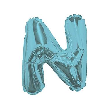 Imagem de Balão Metalizado Minishape Letra N Azul Claro Pack Regina Azul Claro