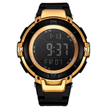 Imagem de Relógio Digital Masculino Pulseira de Silicone Relógio de Pulso Unissex Tela Led A Prova D'água (C2)