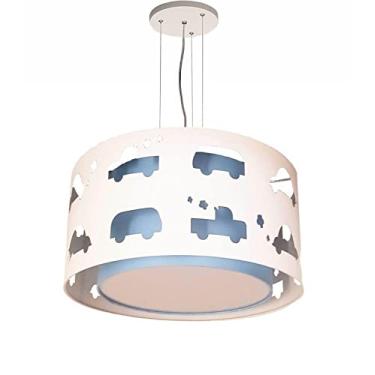 Imagem de Lustre Infantil Pendente Carrinhos Azul bebê 30x16