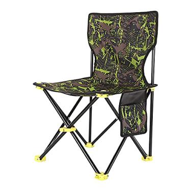 Imagem de Yajun Assento de piquenique para acampamento, ferramenta de pesca, cadeira de viagem, ultraleve, dobrável, portátil, de quatro cantos, para churrasco, para praia, verde, P