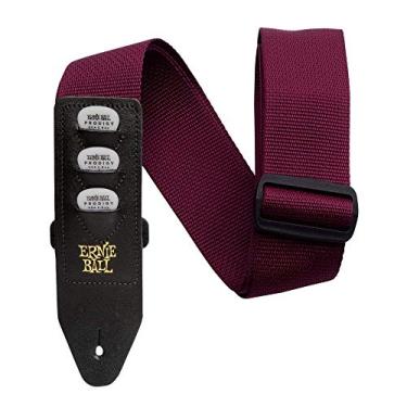 Imagem de Ernie Ball Pickholder Polypro Guitar Strap, Burgundy (P04688)