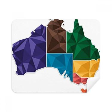Imagem de Pano de limpeza de tela com ilustração colorida do território e do estado da Austrália, 2 peças, tecido de camurça