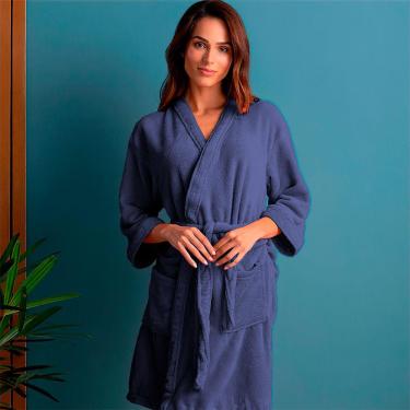 Imagem de Roupão Plush Microfibra Kimono Unissex Feminino e Masculino Atlântica - Emcompre