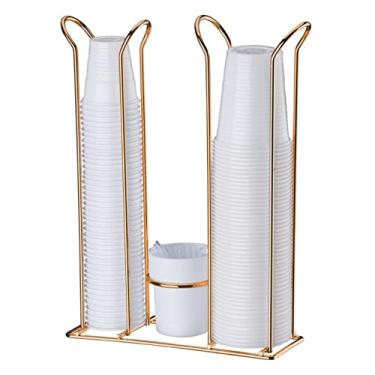 Imagem de Suporte Porta Copos Descartáveis 200/50/80ml Mexedor Cozinha Cobre Rose Gold - 1153RG Future