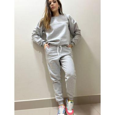 Imagem de  Conjunto Moletom Feminino Inverno Frio Flanelado Algodão