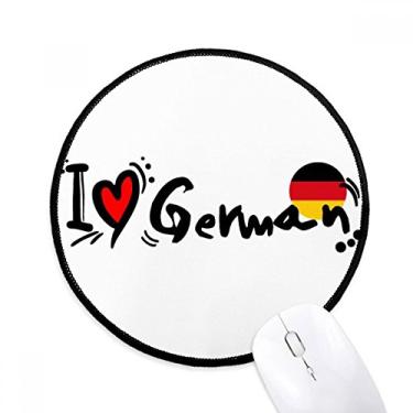 Imagem de DIYthinker I Love German World Flag Heart Mouse Pad Desktop Office Tapete redondo para computador