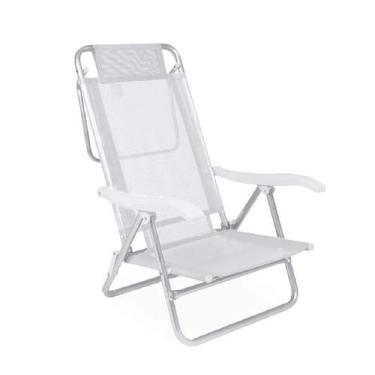 Imagem de Cadeira Alumínio Reclinável Piscina 6 Posições Praia - Mor - Branca