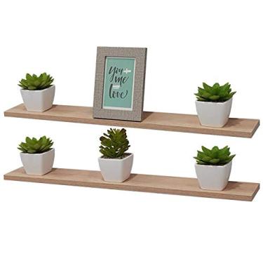 Imagem de Kit 2 Prateleiras 60 x 10cm Carvalho Suporte Invisível