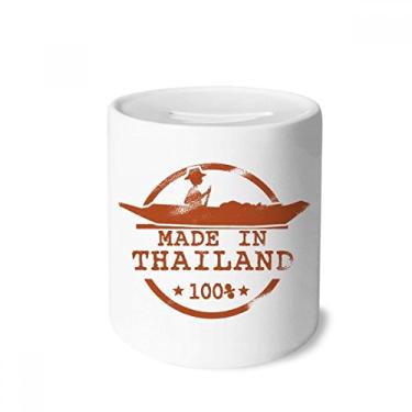 Imagem de DIYthinker Caixa de moedas de cerâmica com ilustração de caiaque no Reino da Tailândia