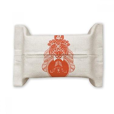 Imagem de Red Peking Opera Head Moon Suporte de capa de papel para lenços faciais de algodão e linho