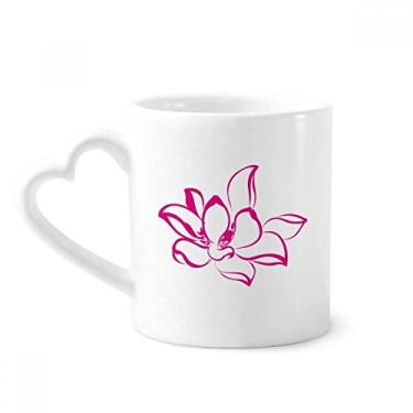 Imagem de Caneca de flor de flor de lótus rosa caneca de café cerâmica copo de coração de vidro