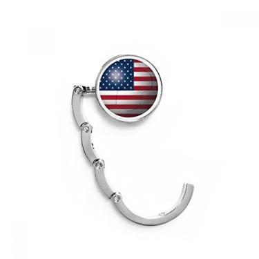 Imagem de Gancho de mesa de futebol americano com bandeira nacional dos EUA, gancho decorativo dobrável
