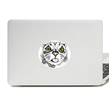 Imagem de Adesivo de vinil para laptop com estampa de gato branco protege animal amante de animais de estimação decalque para notebook