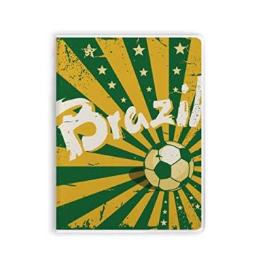 Imagem de Caderno de futebol verde e amarelo do Brasil Cultura Brasil Capa Diário Capa Macia Diário