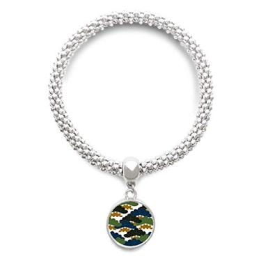 Imagem de DIYthinker Pulseira de prata com pingente de pinheiro chinês tradicional com padrão abstrato e corrente ajustável