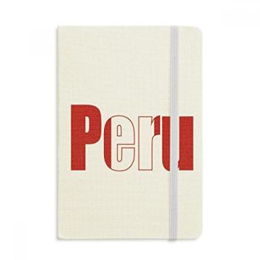Imagem de Caderno com nome da bandeira do Peru em tecido com capa dura e diário clássico
