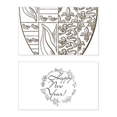 Imagem de Black White Art Shield Ilustration Pattern New Year Festival Greeting Card Bless Message Gift