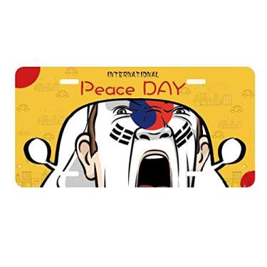 Imagem de DIYthinker Bandeira da Coreia de Maquiagem Cabeça Gritando Placa Placa de Carro Decoração Dia da Paz