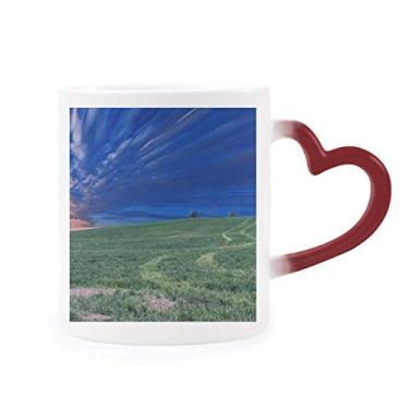 Imagem de Caneca Grassland verde azul céu sensível ao calor vermelha muda de cor