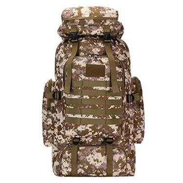 Imagem de C/H Mochila masculina de grande capacidade de 80 litros, para caminhadas ao ar livre, mochila t�tica Molle, mochila militar