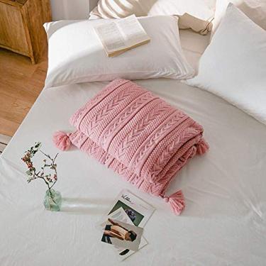 Imagem de Cobertor duplo de malha de lã de cordeiro, sofá quente cobertor de almoço, 150 × 200cm, lavável na máquina, macio e aconchegante Premium Home Decor amarelo