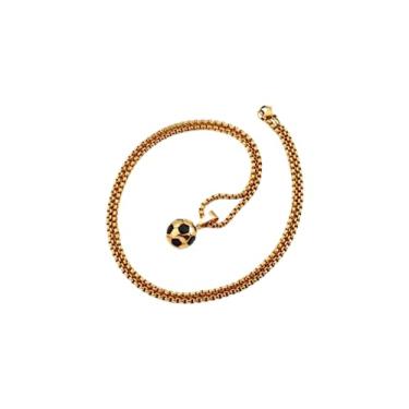 Imagem de Corrente Com Pingente Aço Inox Bola Futebol Cr7 Neimar Gol (Dourado)