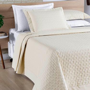 Imagem de Cobre Leito Harmonia Casal King Tecido Percal 200 Fios Algodão Premium Luxo Toque Macio - Palha