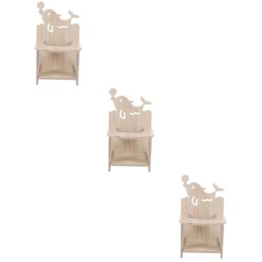 Imagem de Ipetboom 3 Partidas Cadeira De Hamster Acessórios Para Gaiola Móveis De Pequenos Animais Cadeira De Alimentação Hamster Cadeira De Jantar Hamster Alimentar De Madeira Cadeira Animal