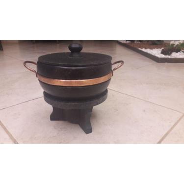 Imagem de Conjunto founde com panela alça de cobre 2,0 litros em pedra sabão - curada