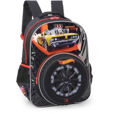 Imagem de Mochila Escolar, Infantil, Hot Wheels, G, Preta, Luxcel