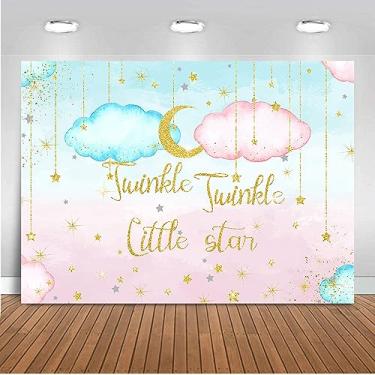 Imagem de ANSHUHAI Gênero Revelar Decorações Pano de Fundo Twinkle Twinkle Little Star Gênero Revelar Decorações Meninos ou Menina Gênero Revelar Cenários Rosa ou Azul Nuvens Gênero Revelar Photoshoot Banner