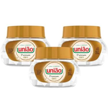 Imagem de 3 Açúcar Em Cubos Refinado Granulado União Pote 250g