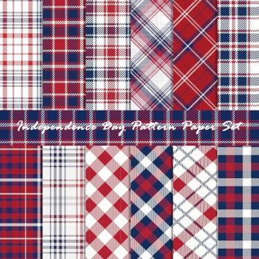 Imagem de sorkwo 24 folhas de papel padrão do Dia da Independência, 30,5 cm x 30,5 cm, papel de cartolina estampado, materiais para scrapbook, vintage, papel decorativo para fazer cartões faça-você-mesmo, álbum