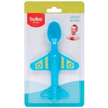 Imagem de Colher Aviãozinho Para Bebê Azul Buba Baby