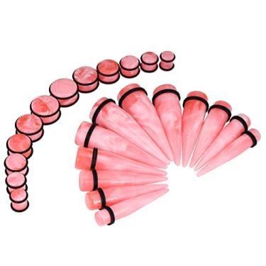 Imagem de Qmcandy Kit de alongamento de orelha 00G-20 mm 24-36 peças Kit de alargador de acrílico grande conjunto espiral de alargador de alargador de acrílico, Acrílico, Zircônia cúbica