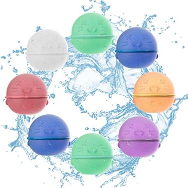 Imagem de Reusable Water Balloons, Magnetic Water Balls for Kids Adults, Outside, Quick Fill & Self-Sealing Soft Silicone Refillable Water Balloons, Happy Water Bombs for Outdoor Games, Summer Party(8PCS)