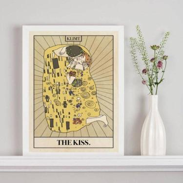 Imagem de Quadro Carta Tarot The Kiss - Klimt 45X34Cm