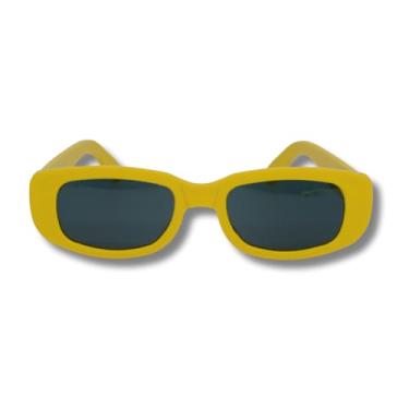 Imagem de Óculos Vintage Retrô Escuros, Com Proteção UV400, para Festa, Balada, Casamento (Amarelo)