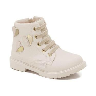 Imagem de Bota Infantil Klin Rock Mini Corações Off White 175.065-Feminino