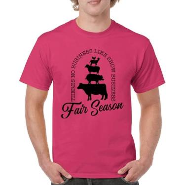 Imagem de Camiseta Fair Season There is No Business Like Show Business Agriculture Country Farm Life Farmer Pride Camiseta masculina, Rosa choque, XGG