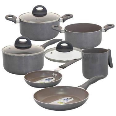 Imagem de Jogo de Panelas Antiaderente Ceramic Life Smart Plus Cinza 6 Peças - Brinox