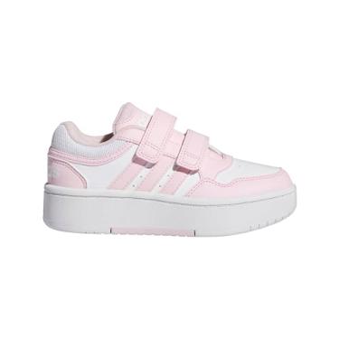 Imagem de adidas Tênis unissex infantil Hoops 3.0 Bold, Branco/rosa transparente/rosa claro, 2.5 Little Kid