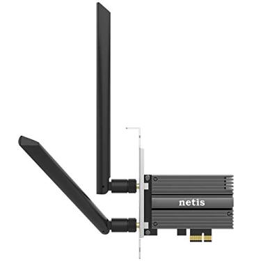 Imagem de Netis Placa WiFi 6 AX200 802.11AX Dual Band PCIe WiFi 3000Mbps com Bluetooth 5.0 e dissipador de calor | Cartão WiFi para PC Desktop, suporte Windows10, Linux, Chrome com suporte padrão e perfil baixo (F1)