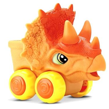 Imagem de Veículo Baby Dinossauro Caminhão Triceratops Carrinho em Vinil Brinquedo de Banho para Bebês