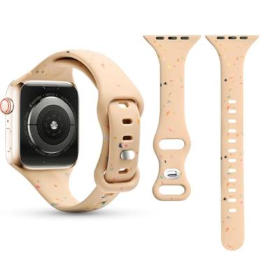 Imagem de RUIXTIPAD Pulseira esportiva de silicone para Apple Watch - Milktea de 38 mm